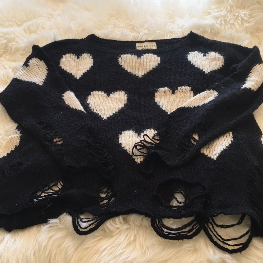 Wildfox White Label Love Lennon Distresses Sweater - Picture 7 of 8